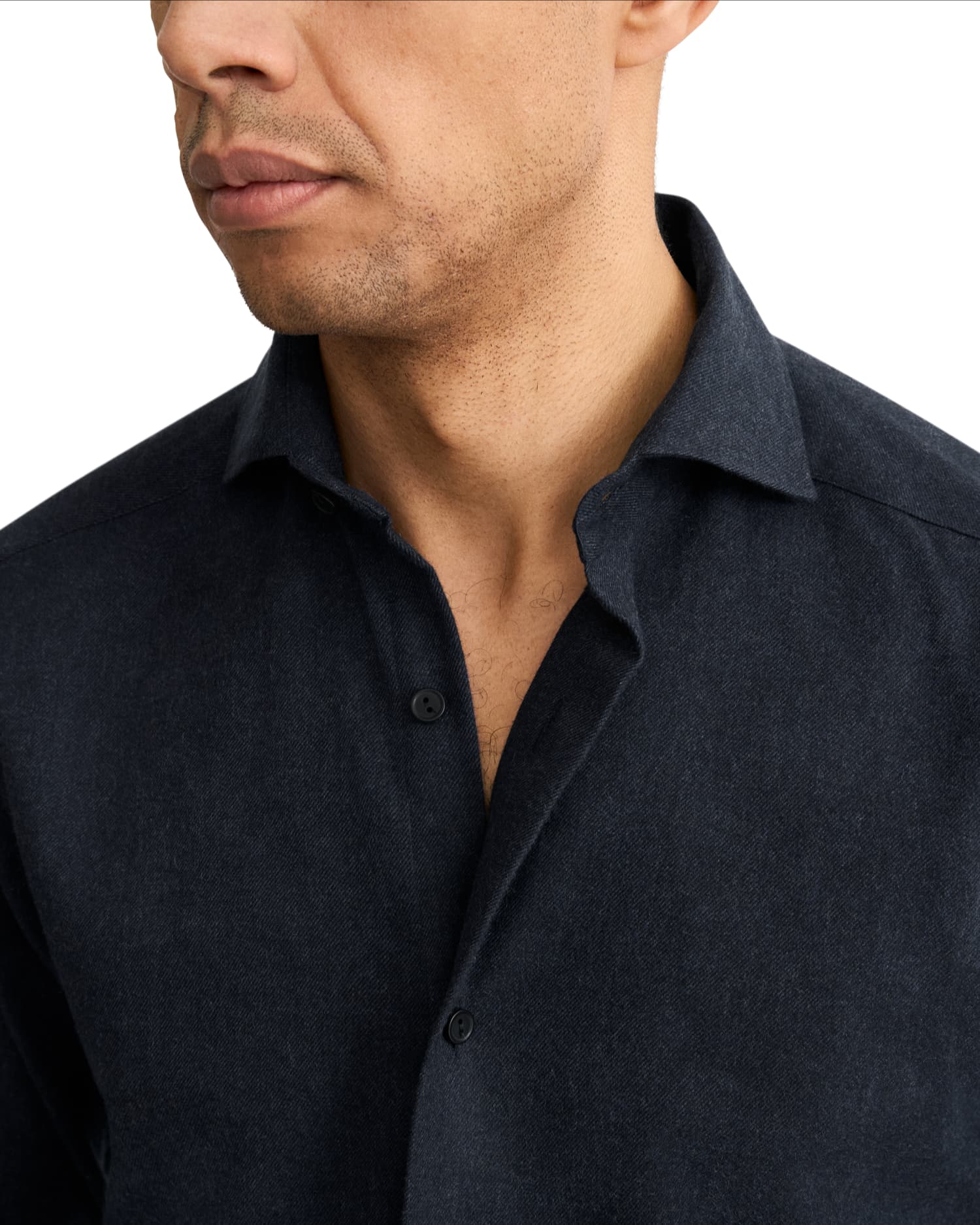 Solid Flannel Shirt Causal Fit