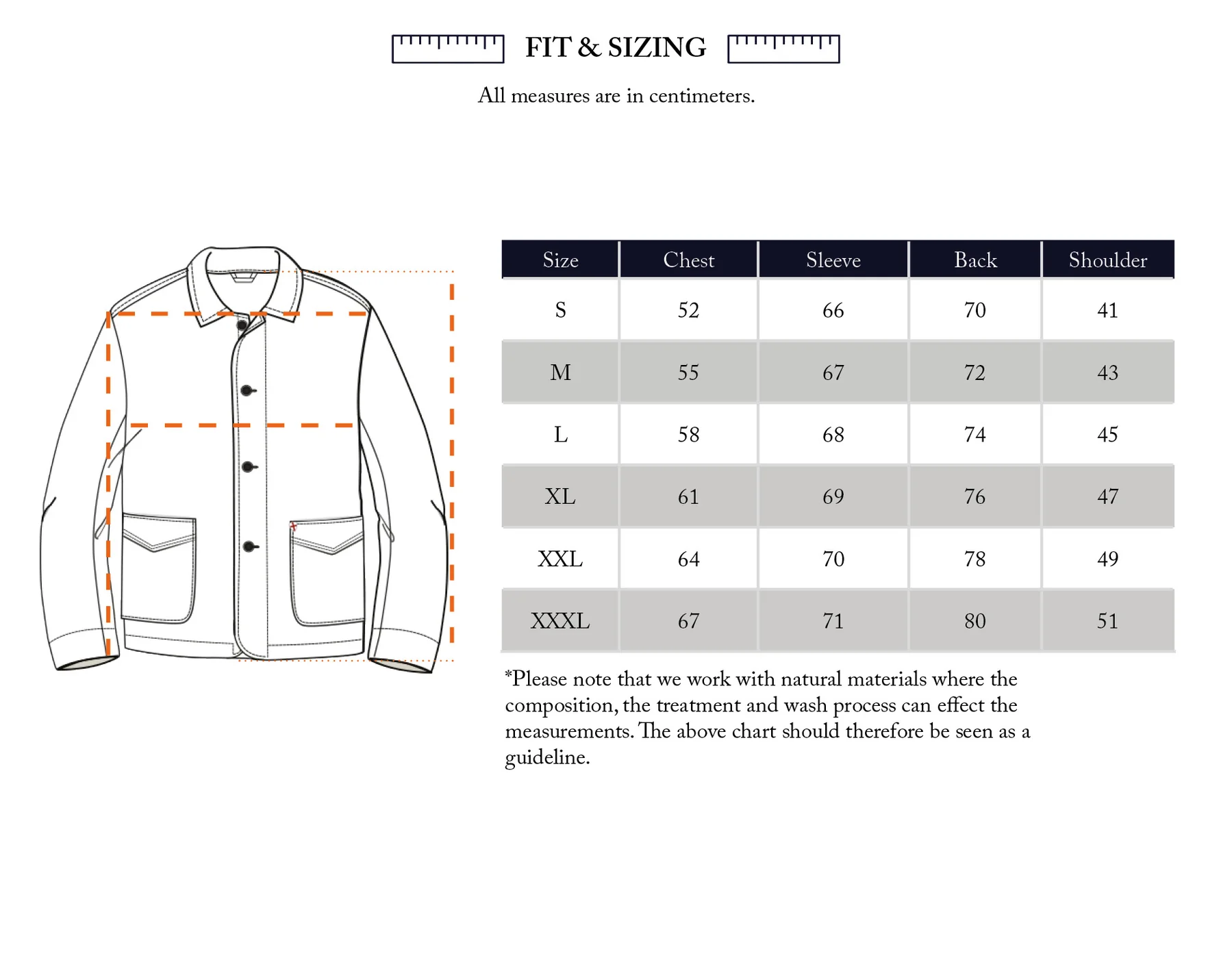 Kojima_size-chart Kojima_size-chart