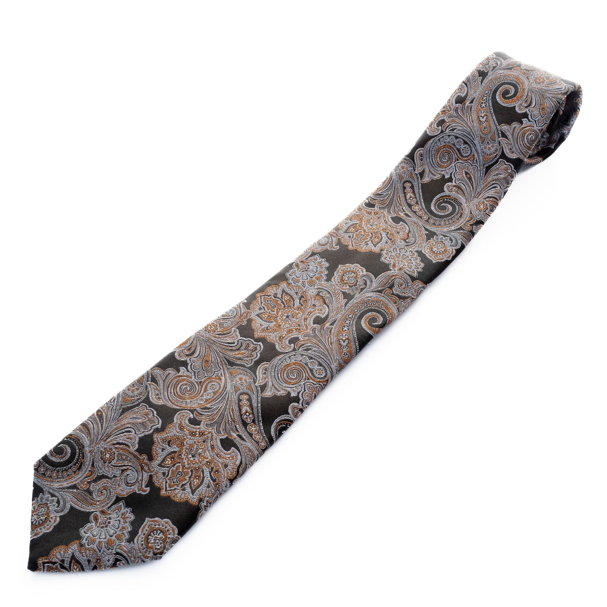 Krawatte Paisley Bronze