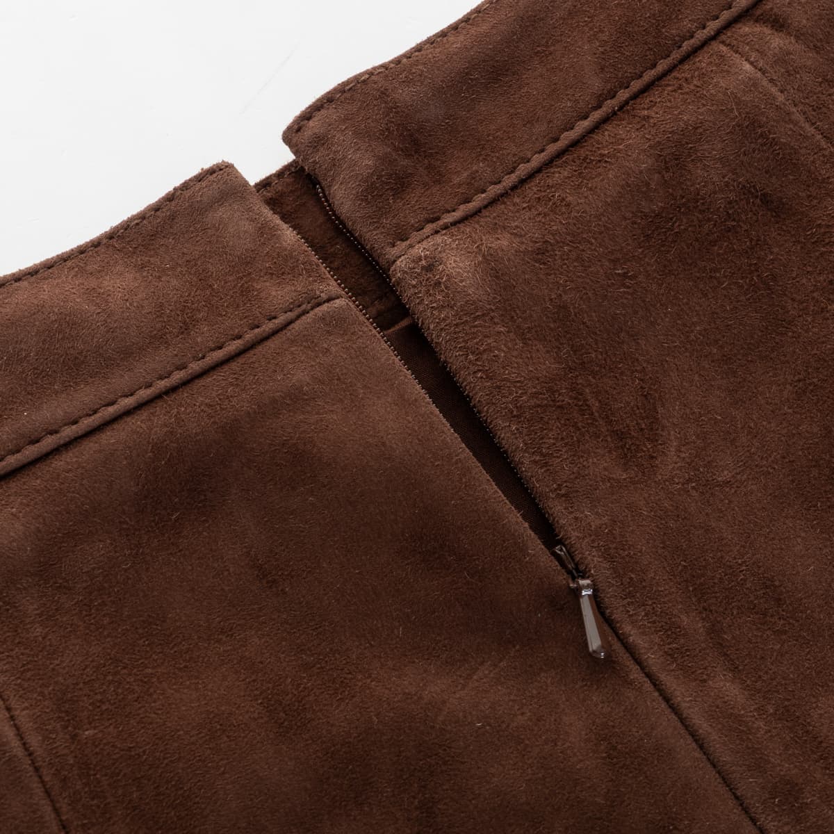 Velourleder Midi Rock Tivou Braun