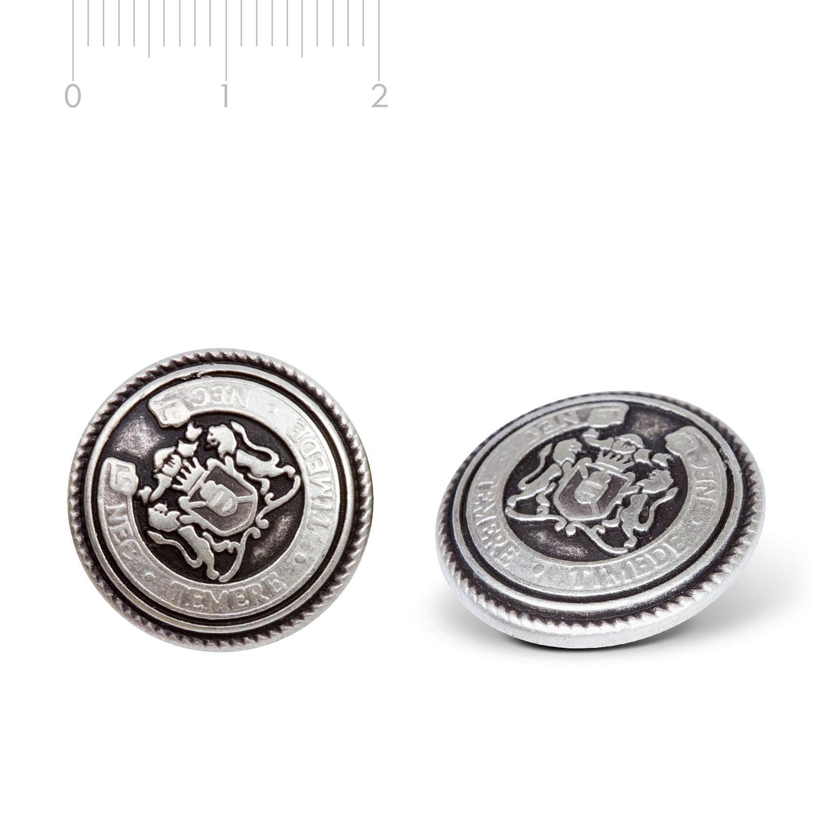 Metallknopf Wappen Silber, Old M25