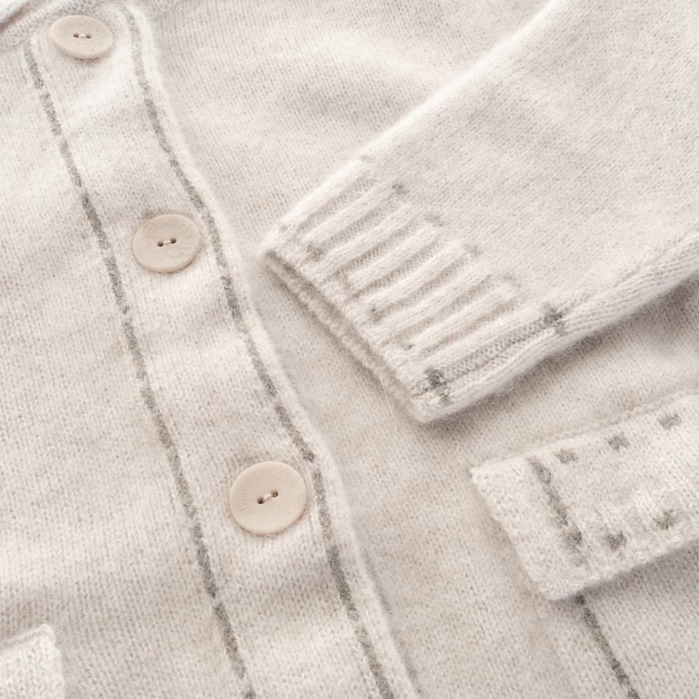 Kaschmir Strickjacke Kontraststeppung