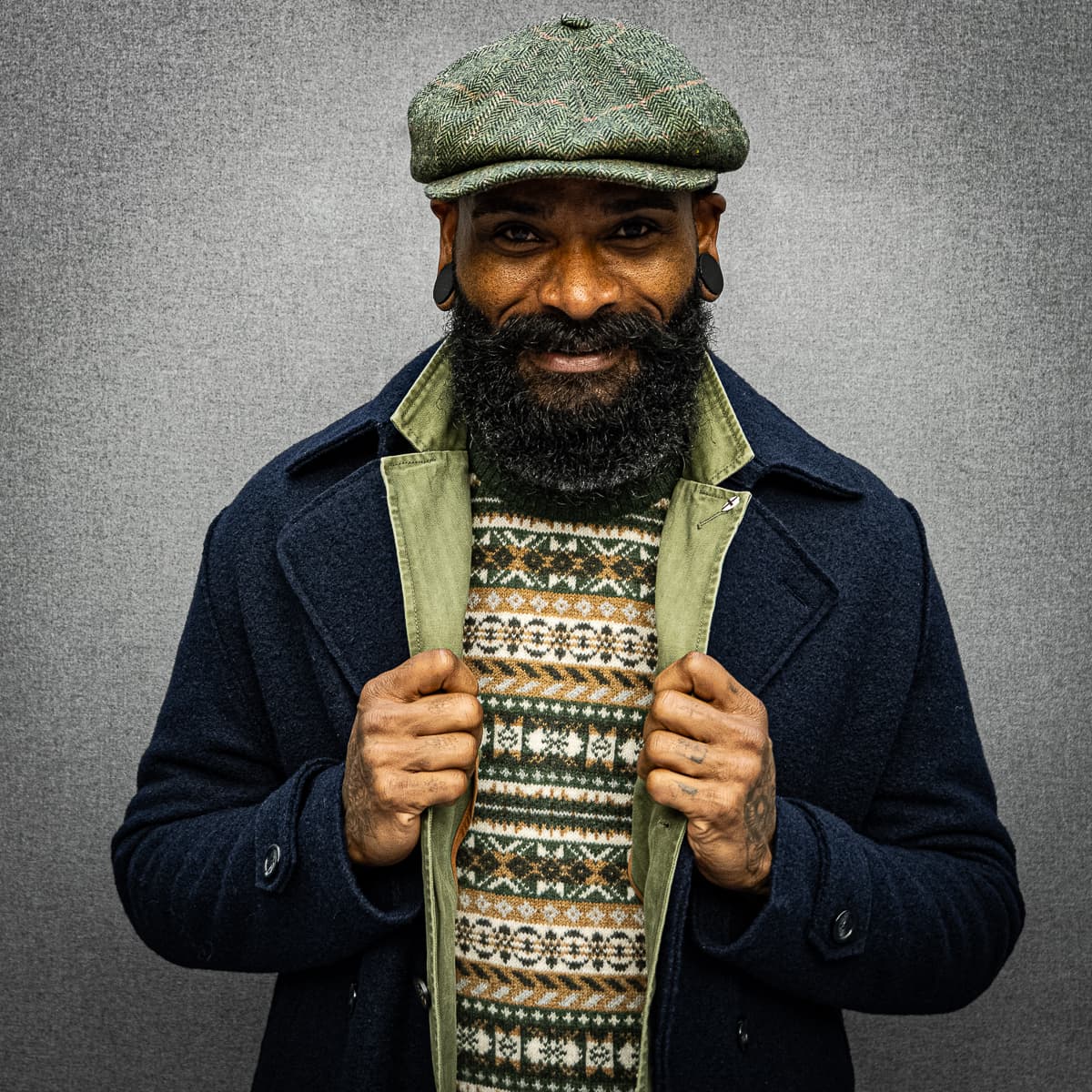 Newsboy Retro Cap Shetland Wool Grün