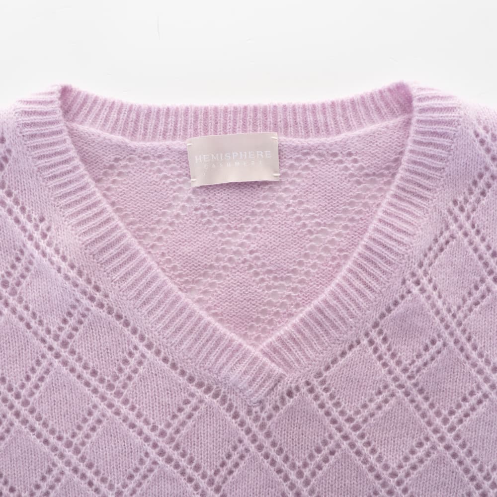 Kaschmir Strickpullover mit V-Ausschnitt