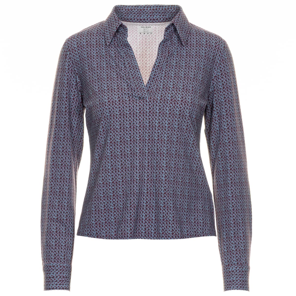 Bluse Skin Like Hellblau Gemustert