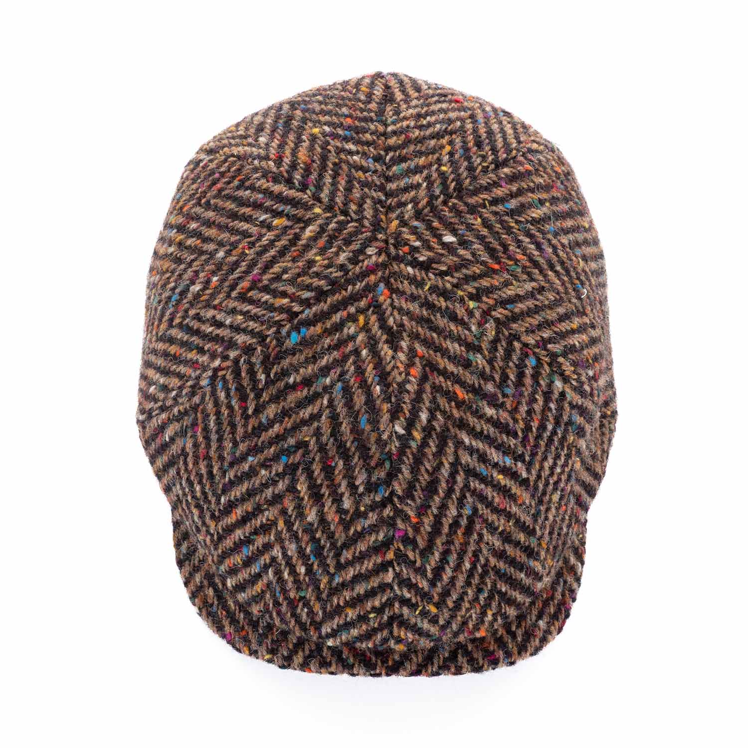 Newsboy Slim Cap Fischgrät Tweed