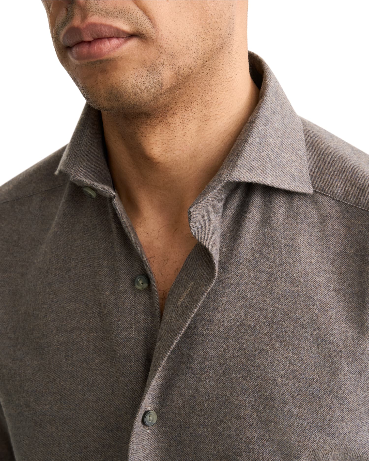 Solid Flannel Shirt Causal Fit