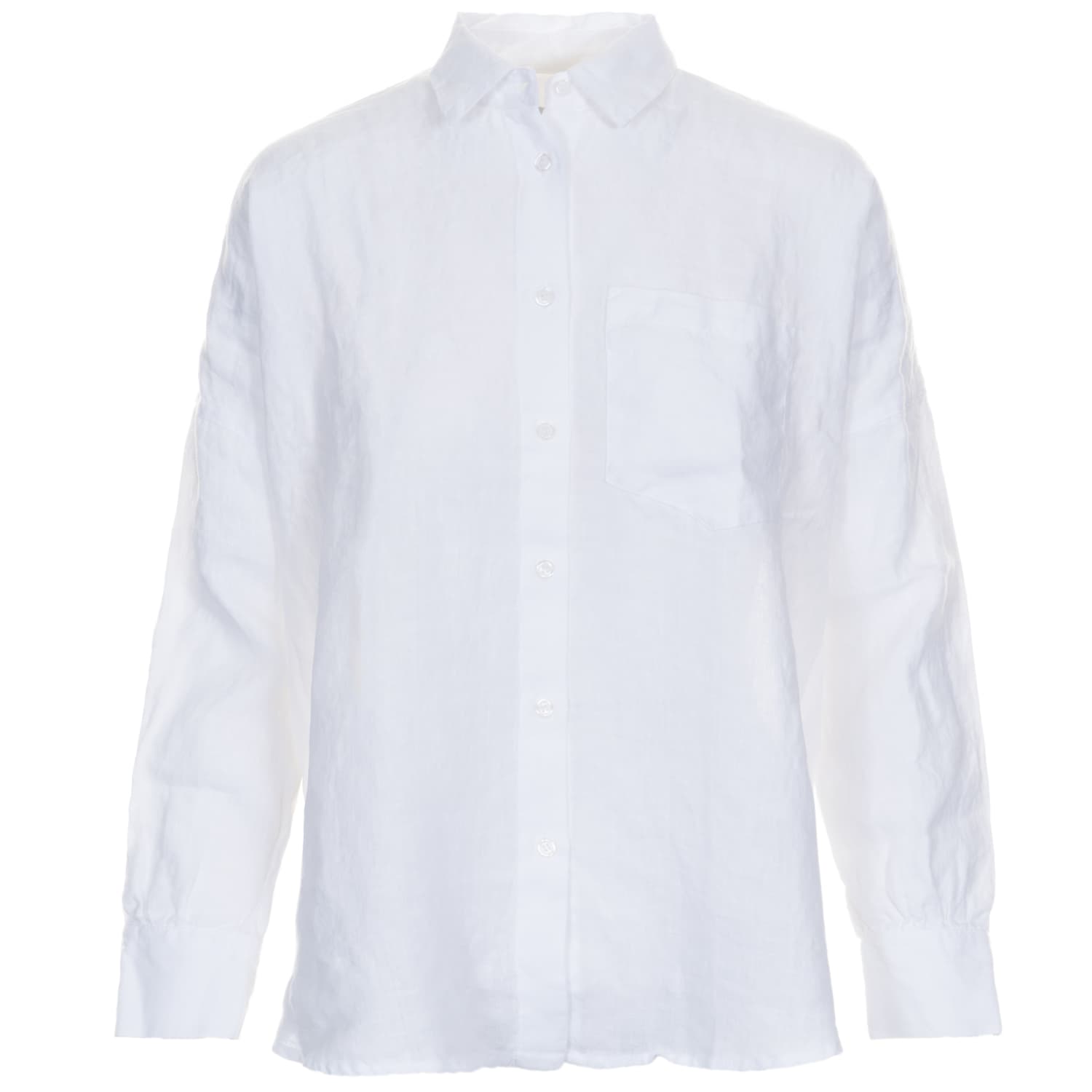 Leinenbluse Weiß Relaxed Fit