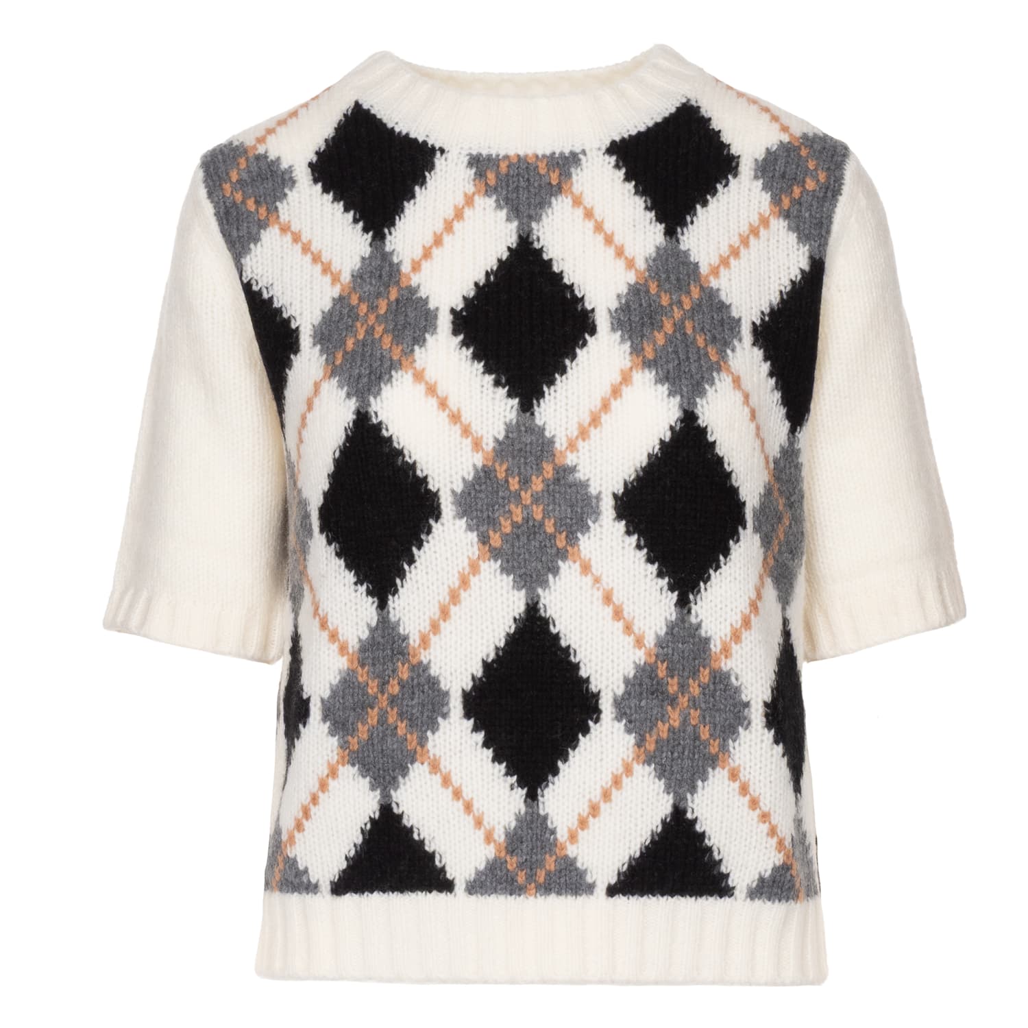 Kurzarm Strickpullover Wolle-Kaschmir