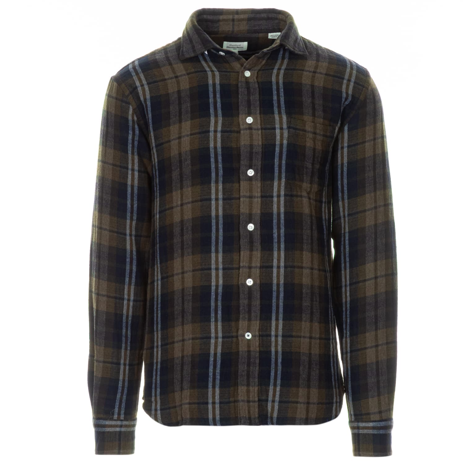 Hemd Paul Flanell Oliv-Khaki