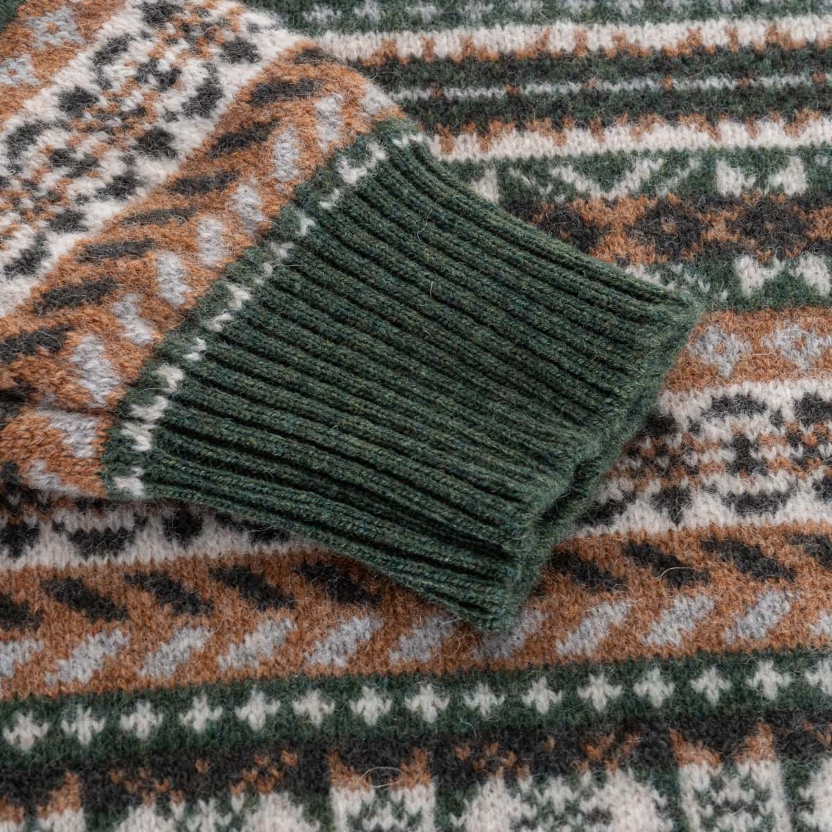 Fairisle Pullover aus Geelong-Wolle Grün