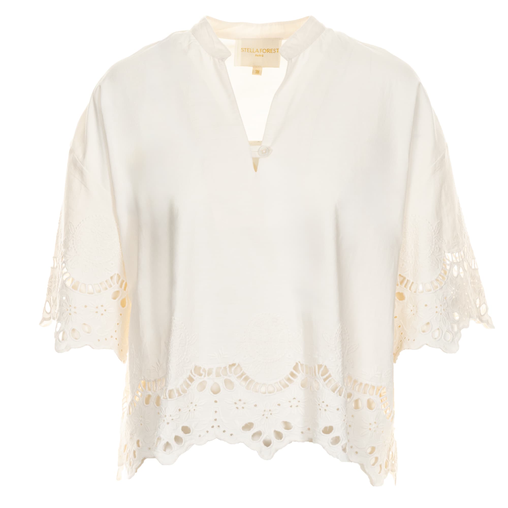 Baumwollbluse Ecru Baumwollbluse Ecru