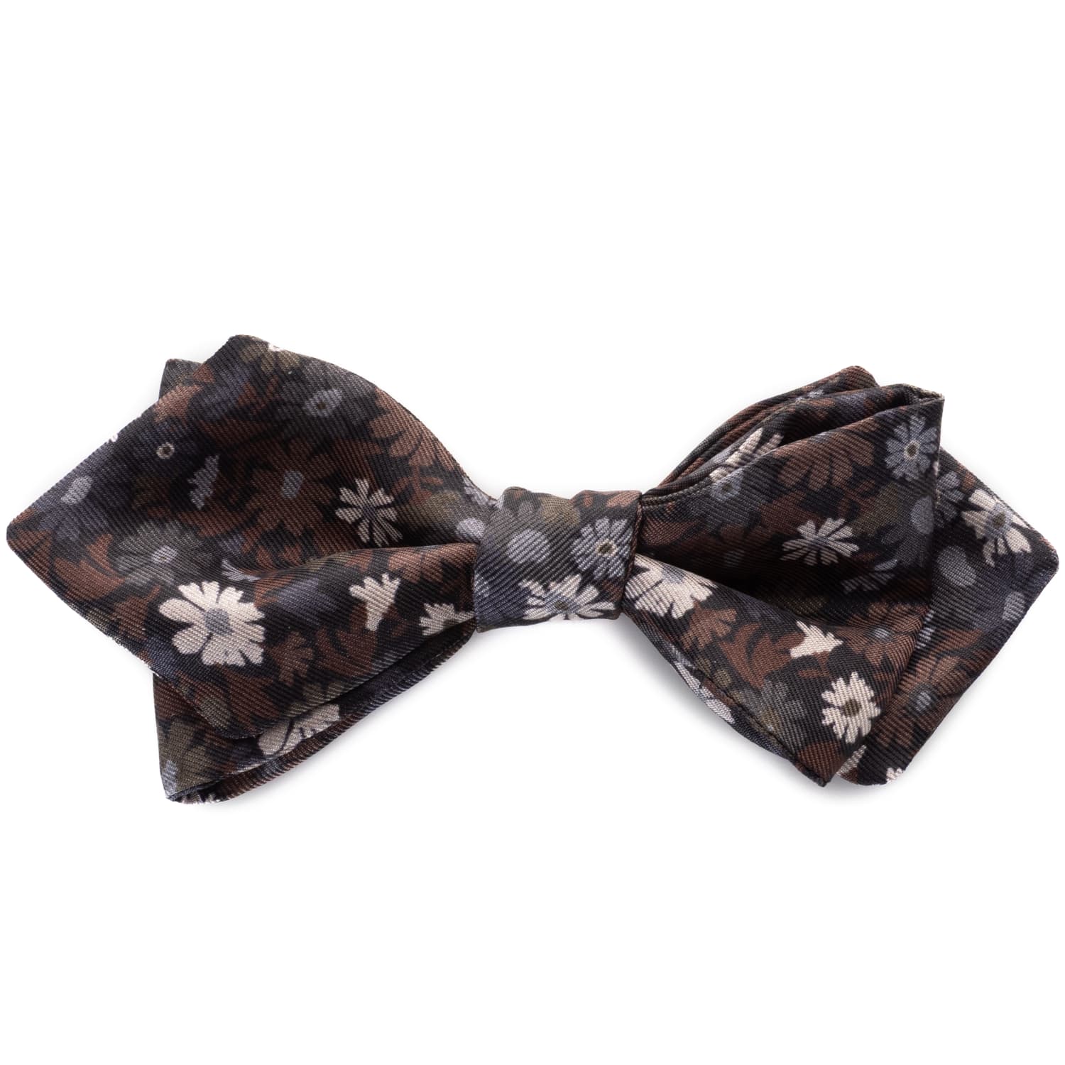 Schleife Seide Braun Geblümt