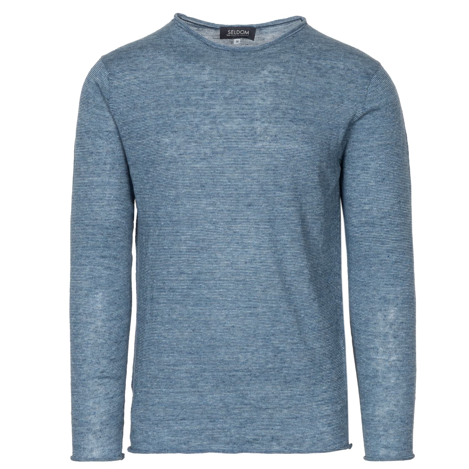 Leichter Ringel-Strickpullover aus Leinen