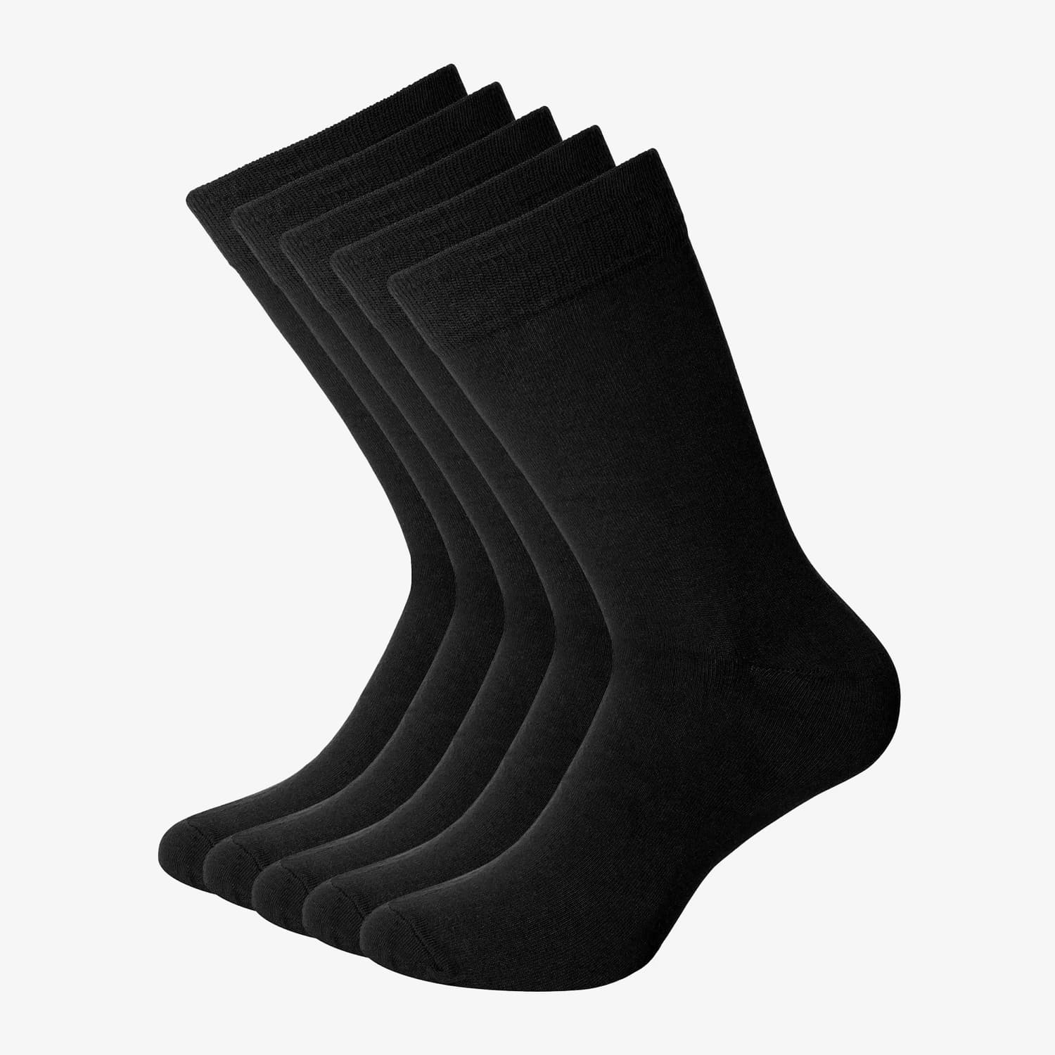 Baumwollsocken 5er-Pack Schwarz