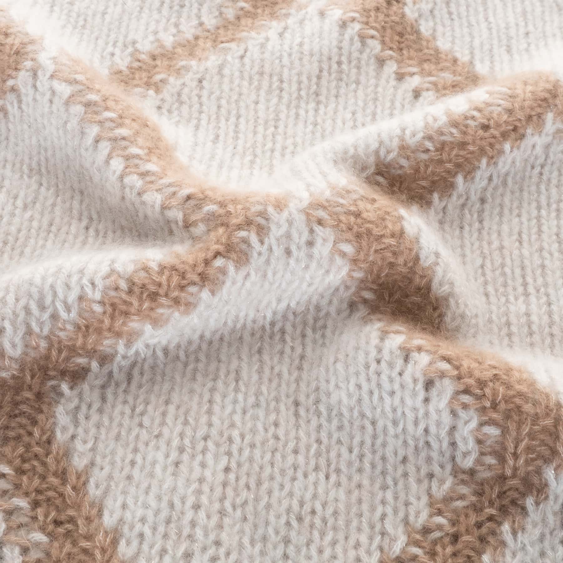 Kaschmirpullover Rautenmuster Natur