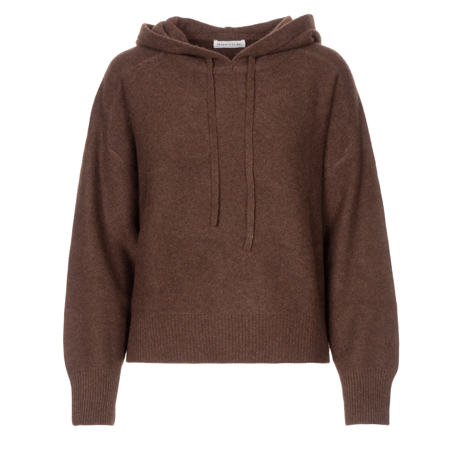 Kaschmir Kapuzenpullover Braun