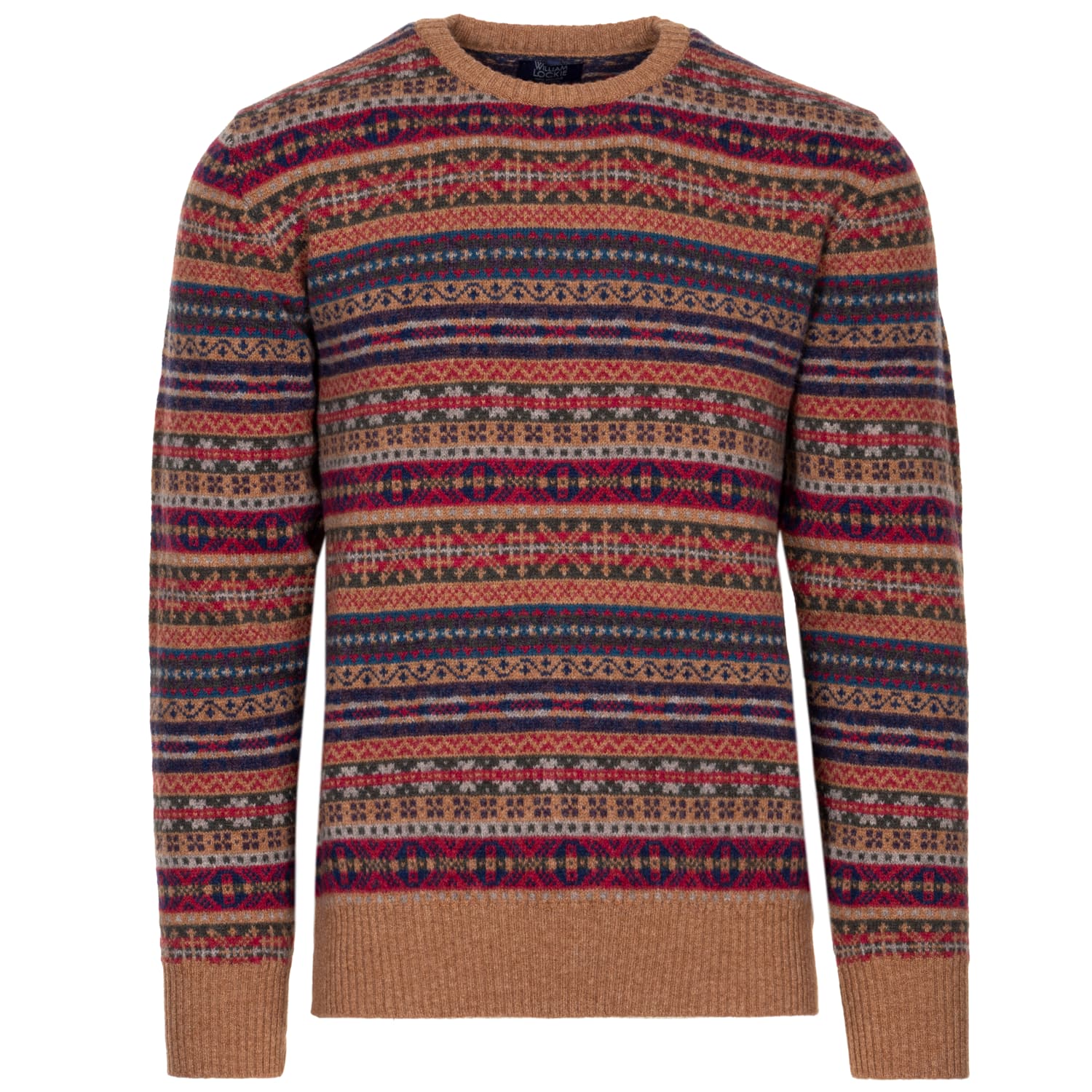 Fairisle Pullover aus Geelong-Wolle Rot