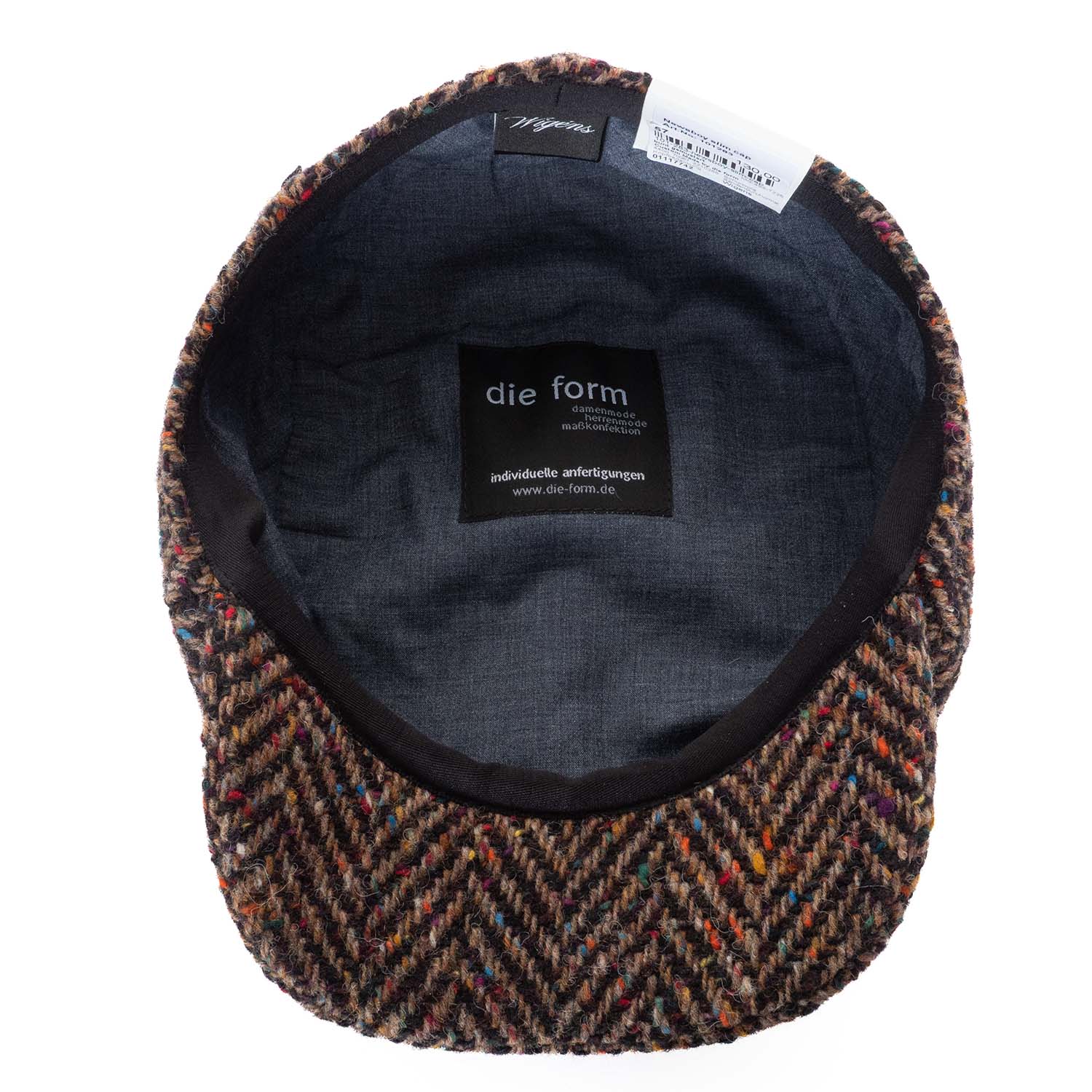 Newsboy Slim Cap Fischgrät Tweed