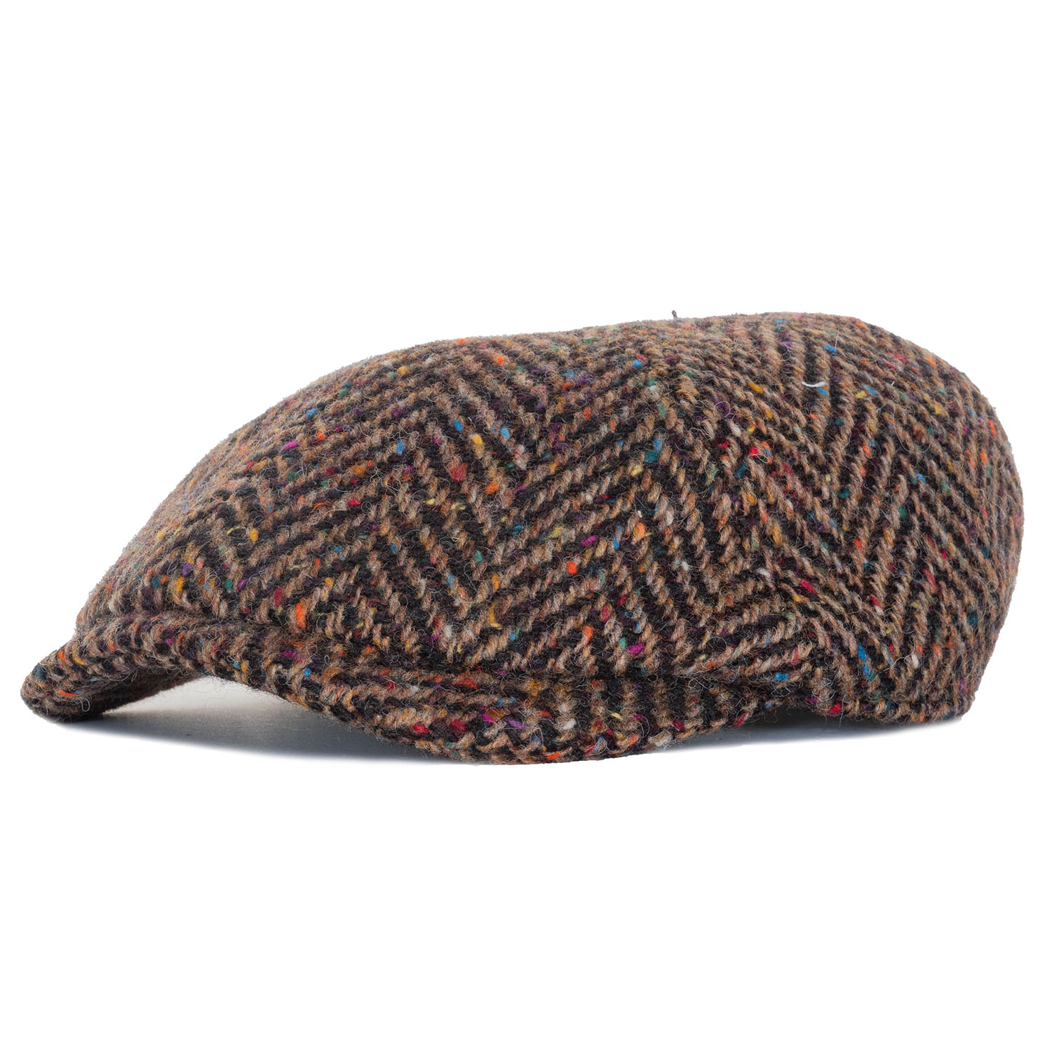 Newsboy Slim Cap Fischgrät Tweed