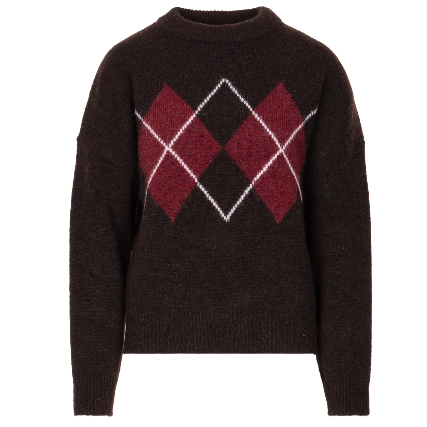 Alpaka-Mix Pullover mit Argyle-Muster