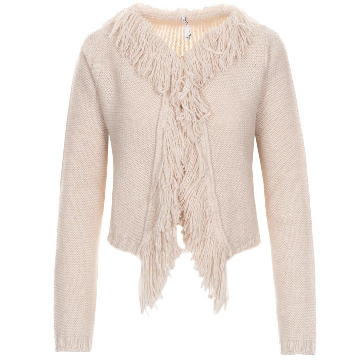 Strickjacke Fransen Kaschmir-Seide