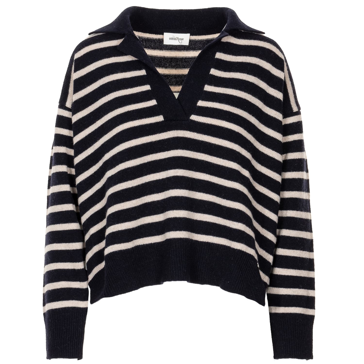 Ringelpullover mit Polokragen