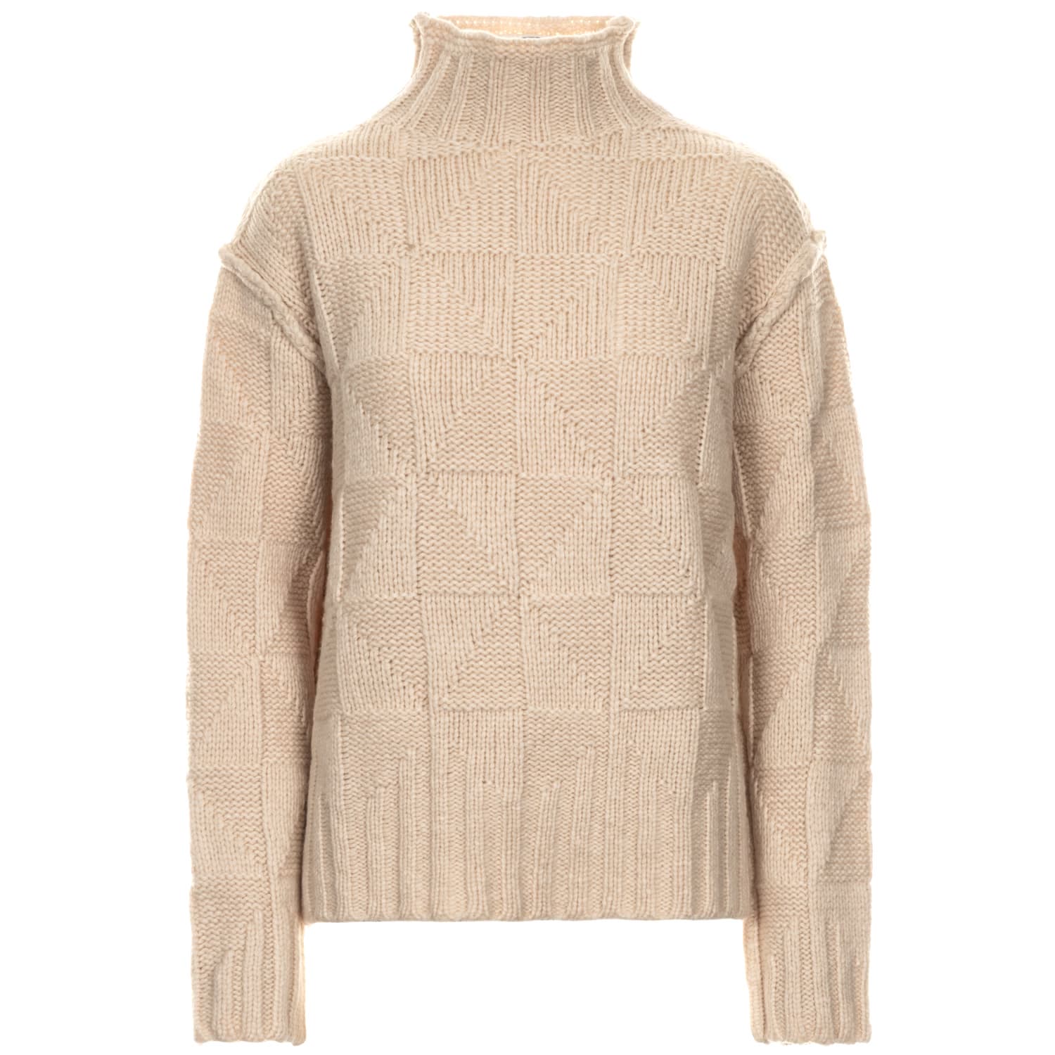 Strickpullover mit Stehkragen aus Schurwolle Strickpullover mit Stehkragen aus Schurwolle