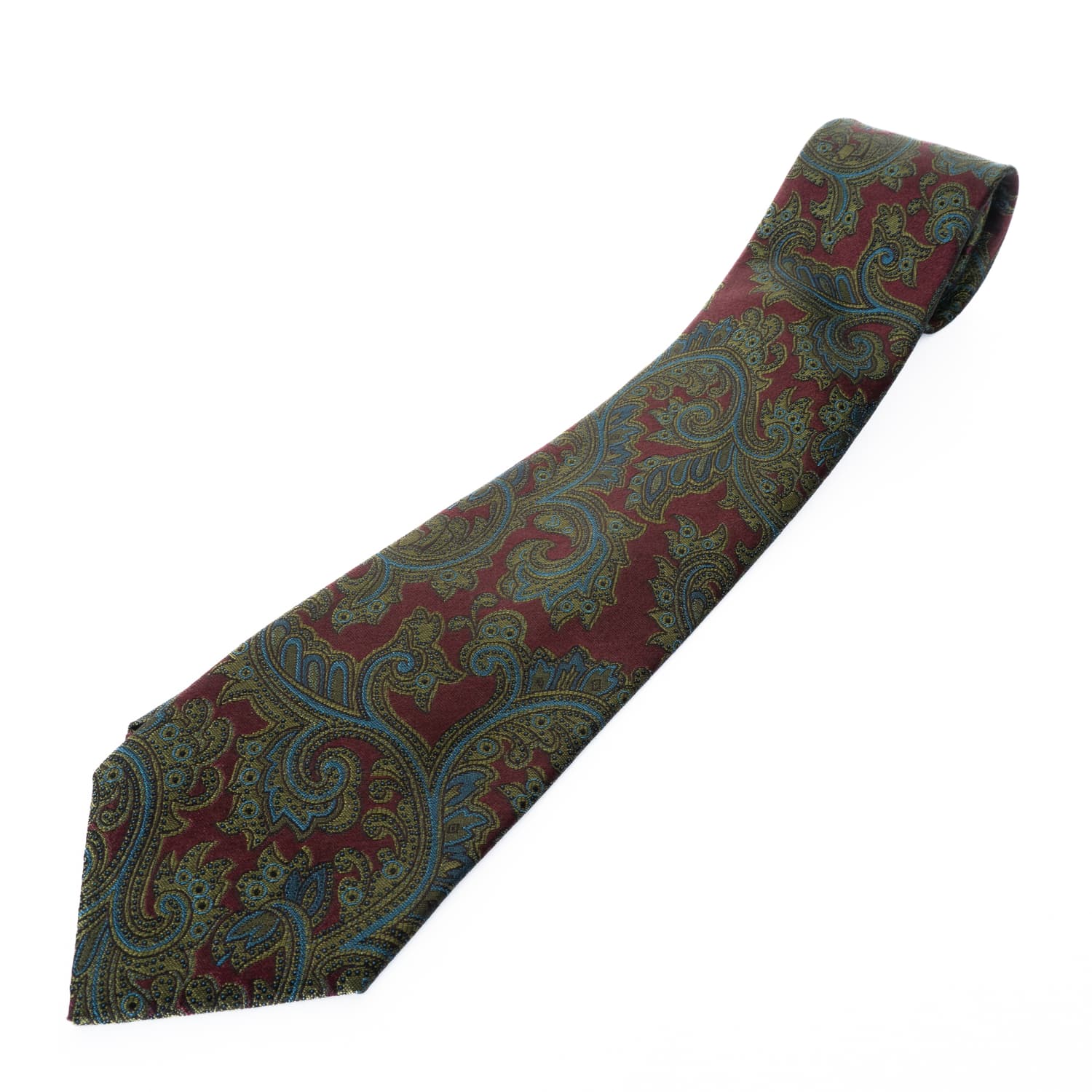 Seidenkrawatte Albert Paisley Bordeaux