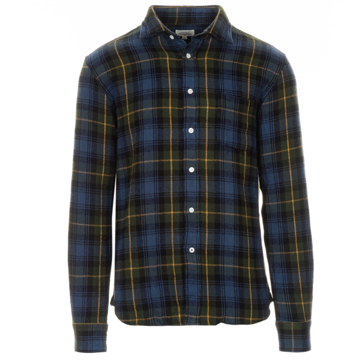 Hemd Paul Flanell Oliv-Blau