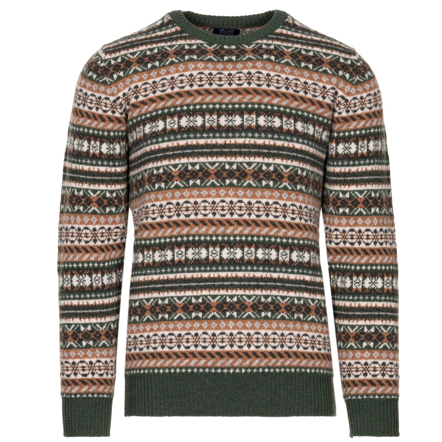 Fairisle Pullover aus Geelong-Wolle Grün