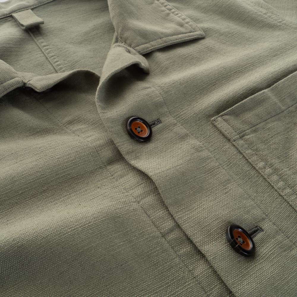 Shacket Baumwolle-Leinen Khaki