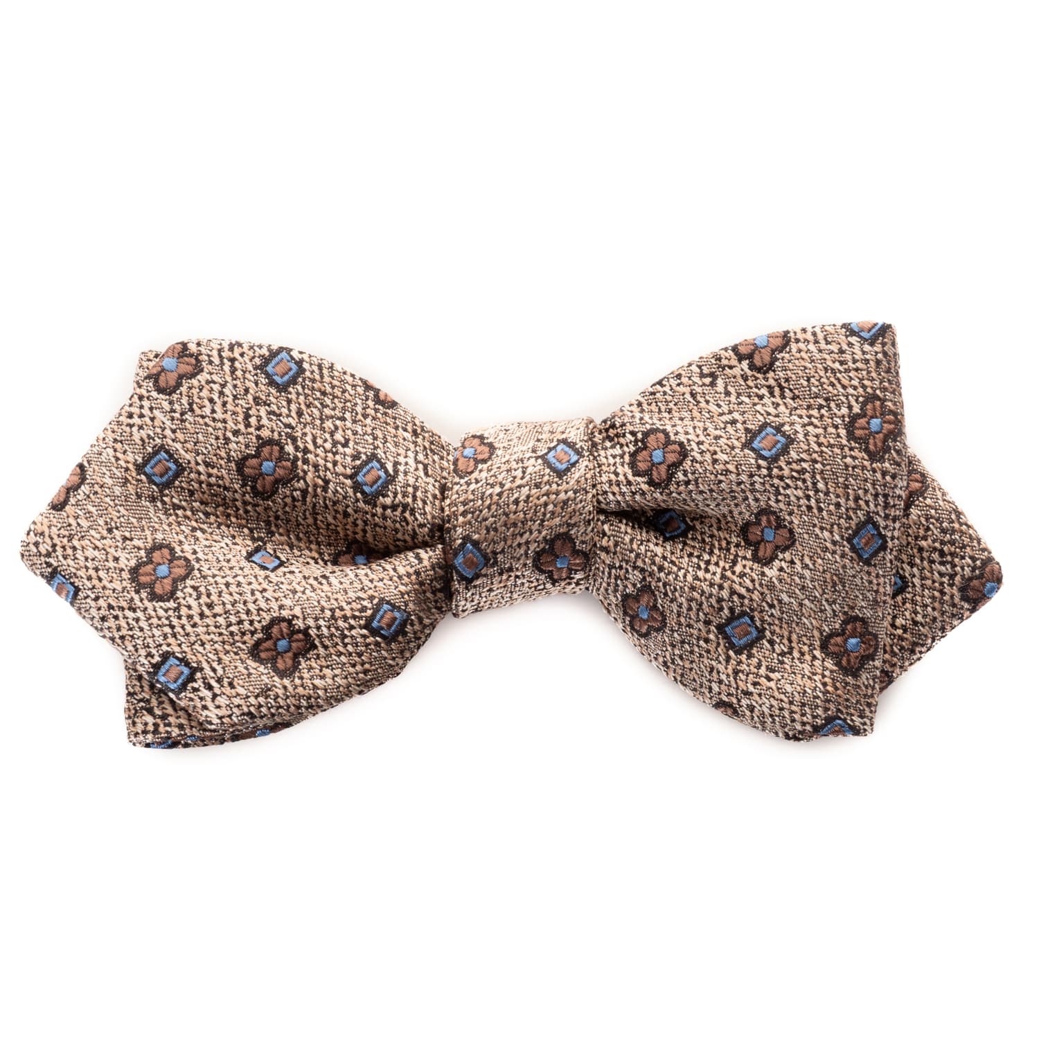 Schleife Seide Blau Geblümt