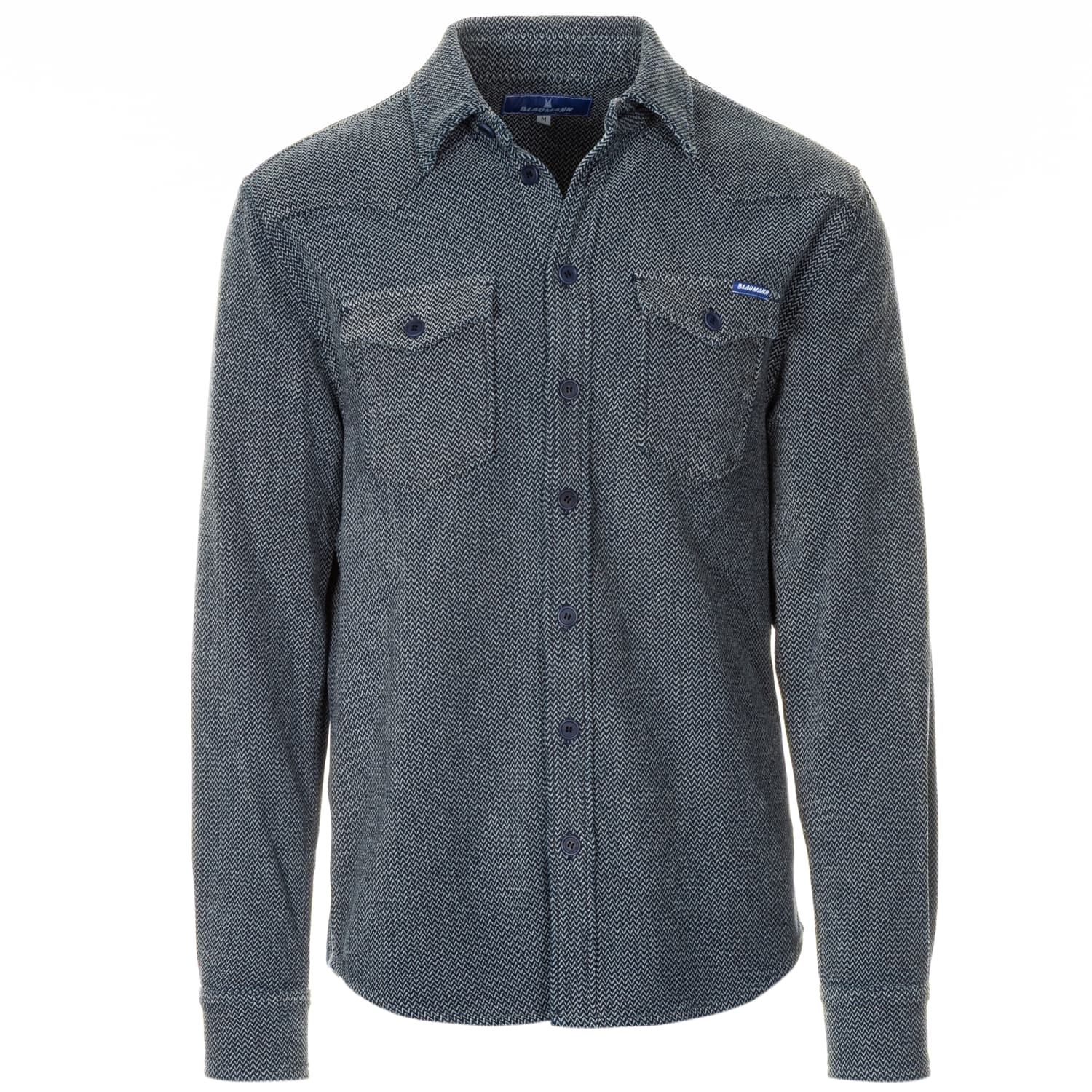 Gerades Blaumann Hemd Herringbone