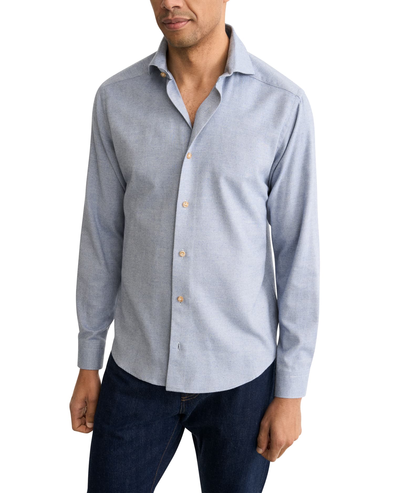 Solid Flannel Shirt Causal Fit
