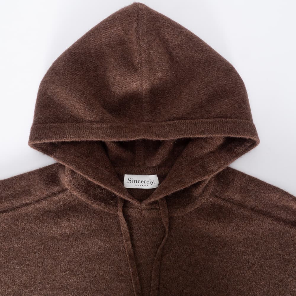 Kaschmir Kapuzenpullover Braun