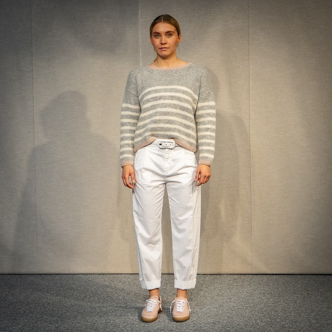 Streifen-Pullover.