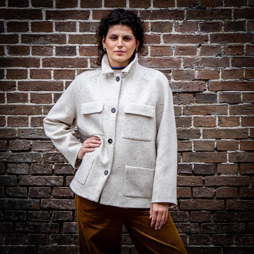 Kaschmirjacke mit Melange-Effekt.