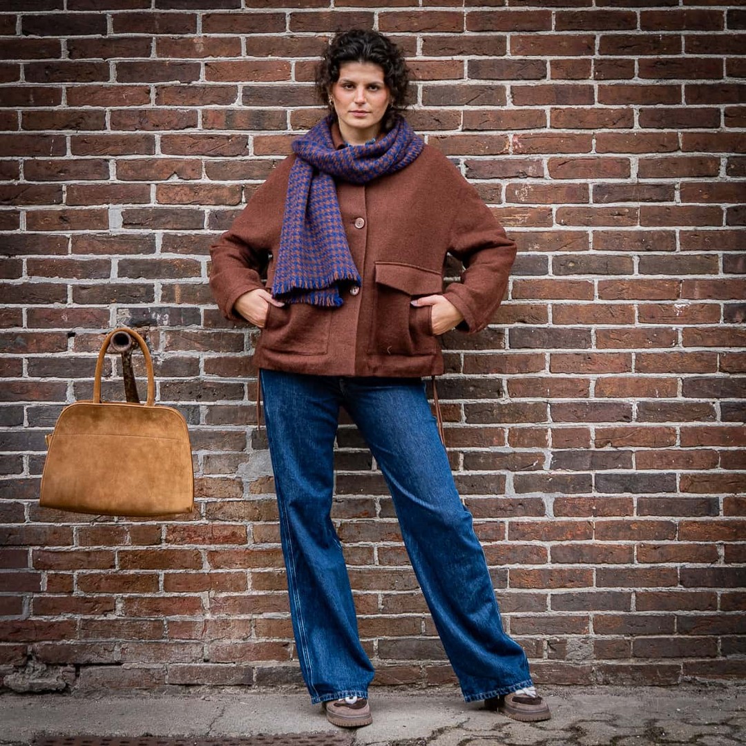 Jacke mit Kimonoärmeln.