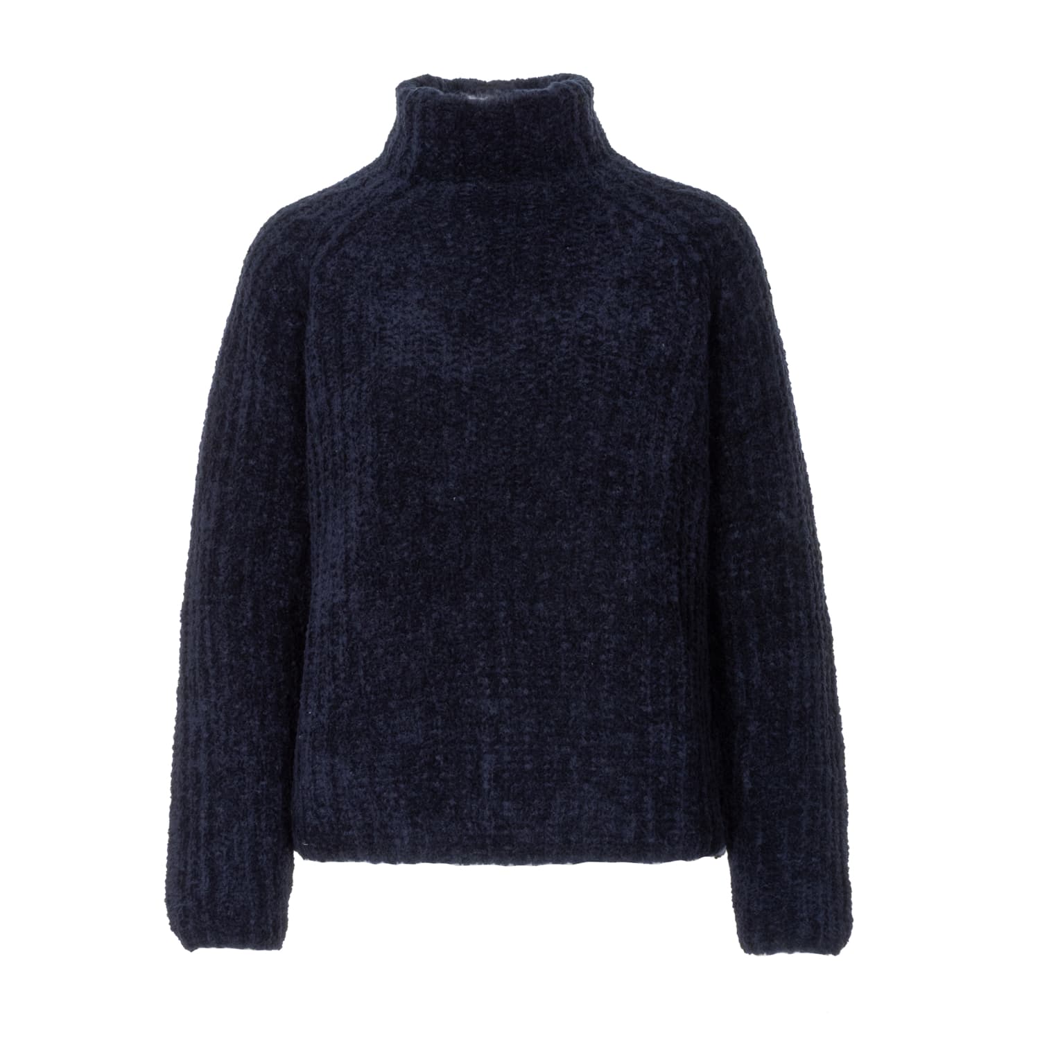 Bouclé-Strickpullover mit Rollkragen