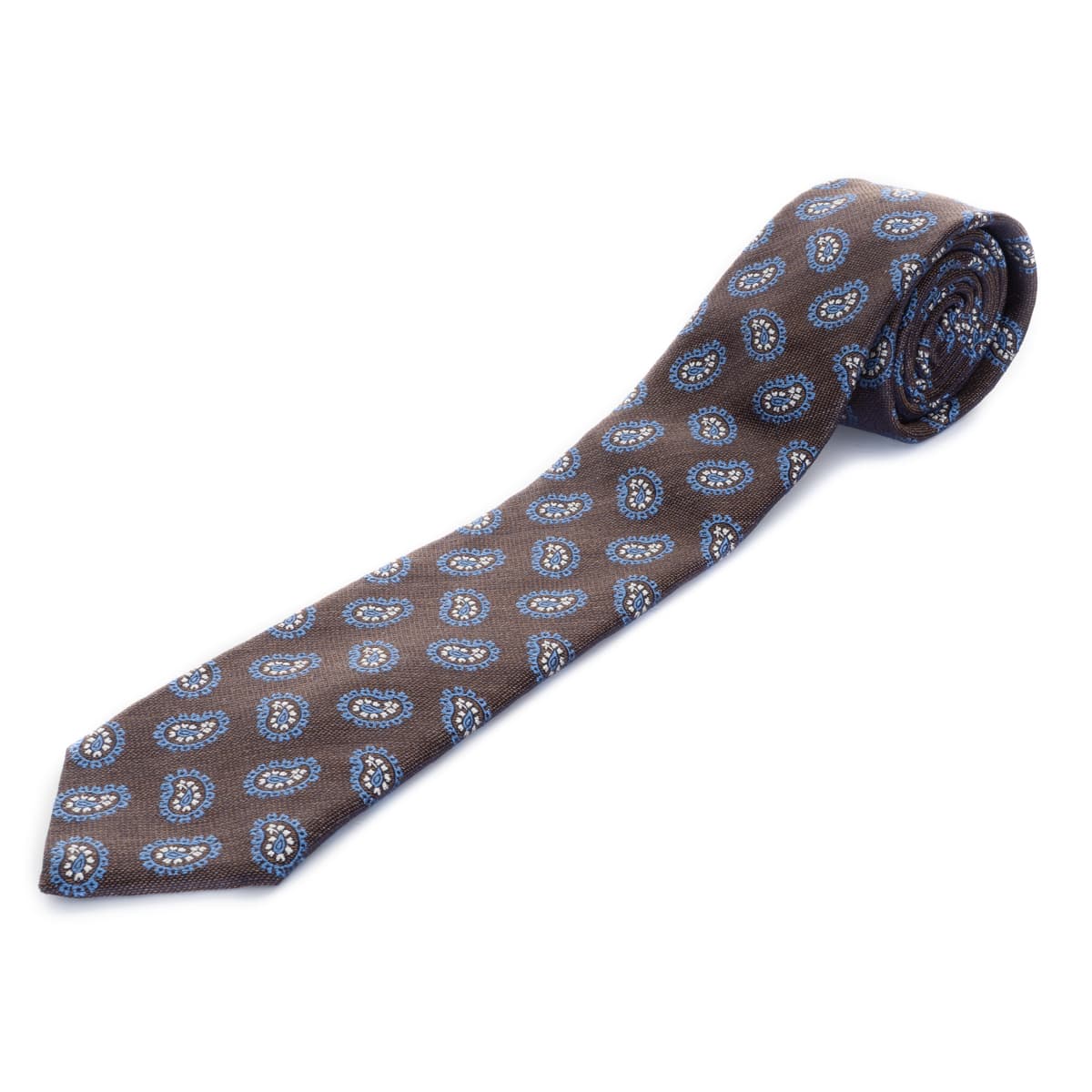 Krawatte Seide Paisley Braun
