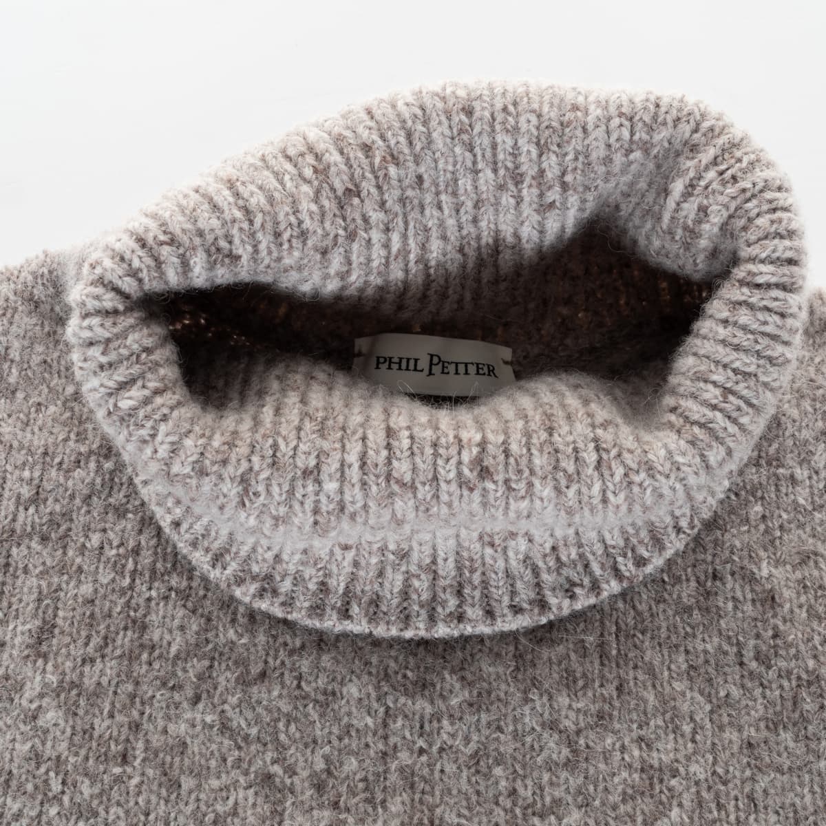 Tweed Rollkragenpullover Natur