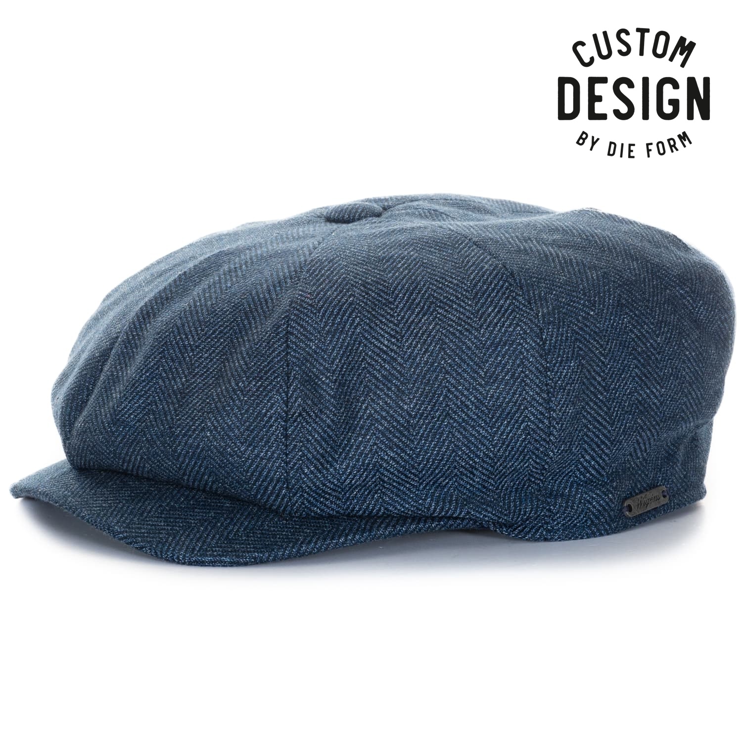 Newsboy Retro Cap Fischgrät Blau Meliert