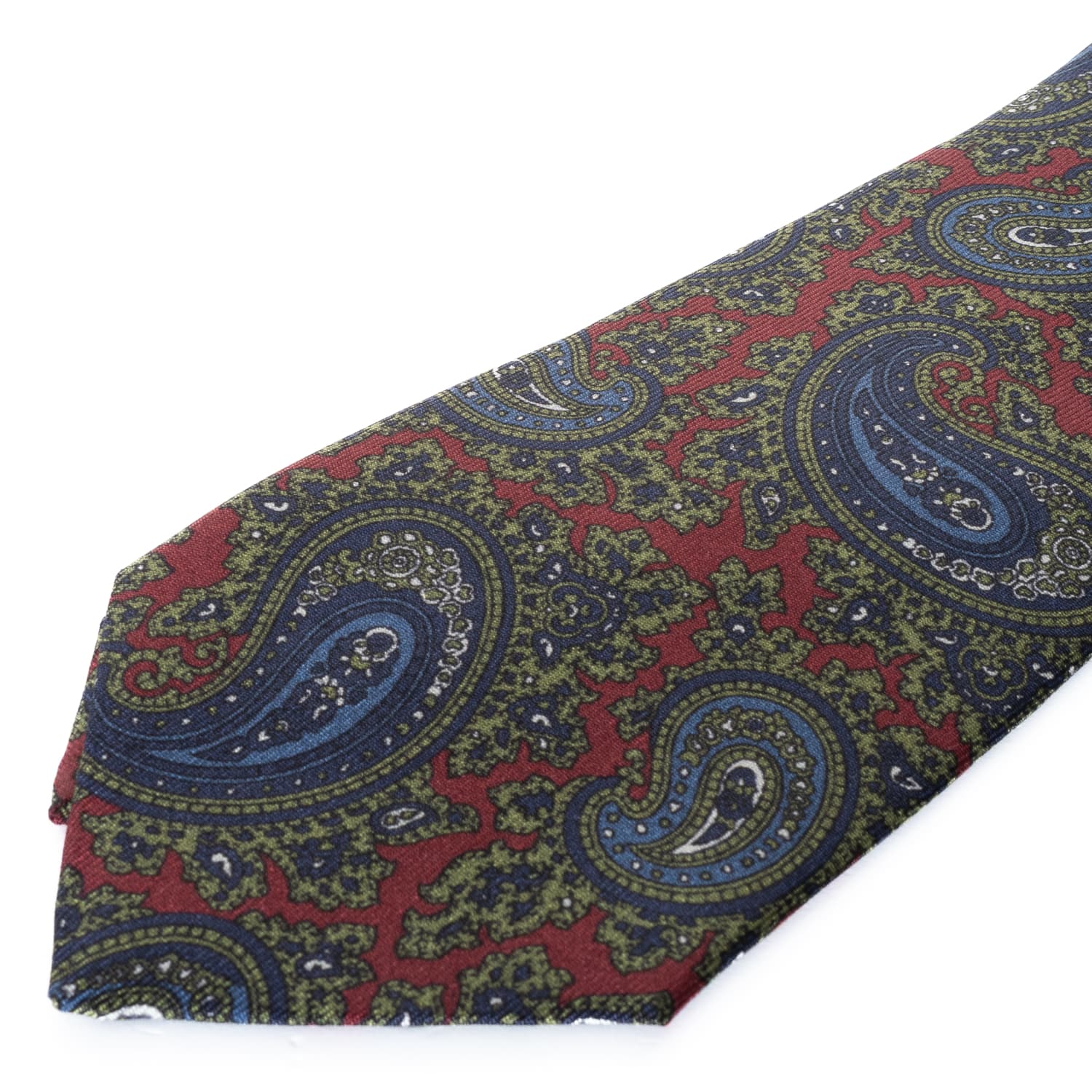 Seidenkrawatte Paisley Karmin
