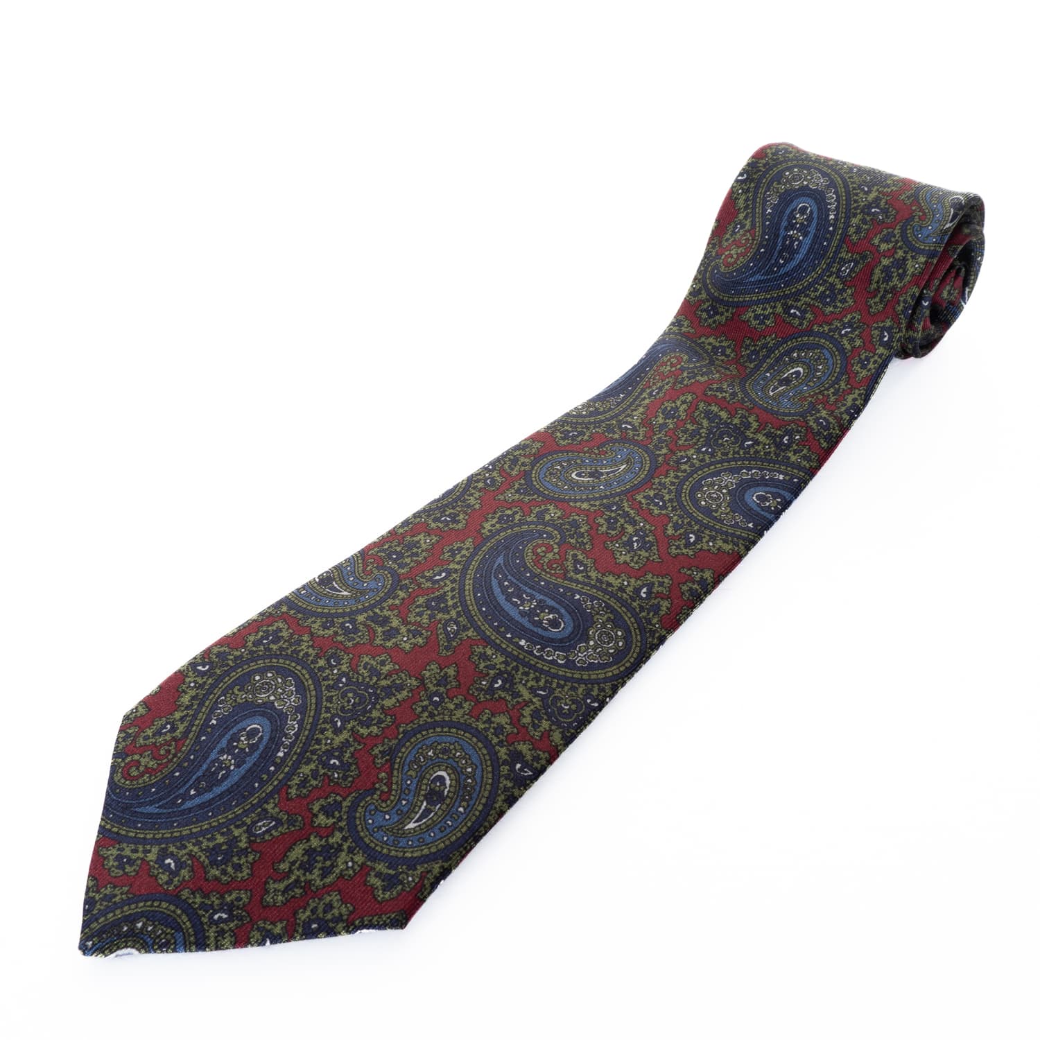 Seidenkrawatte Paisley Karmin