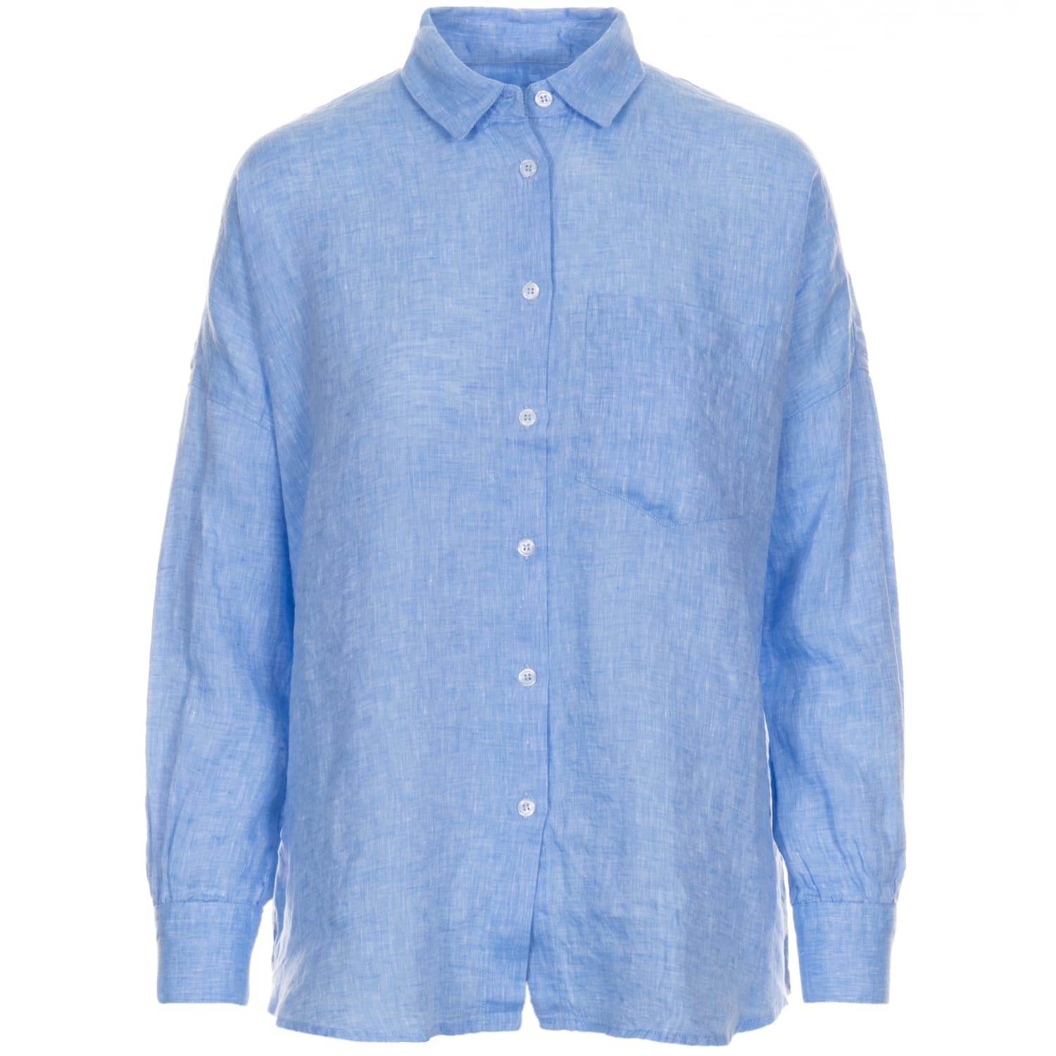 Leinenbluse Hellblau Relaxed Fit