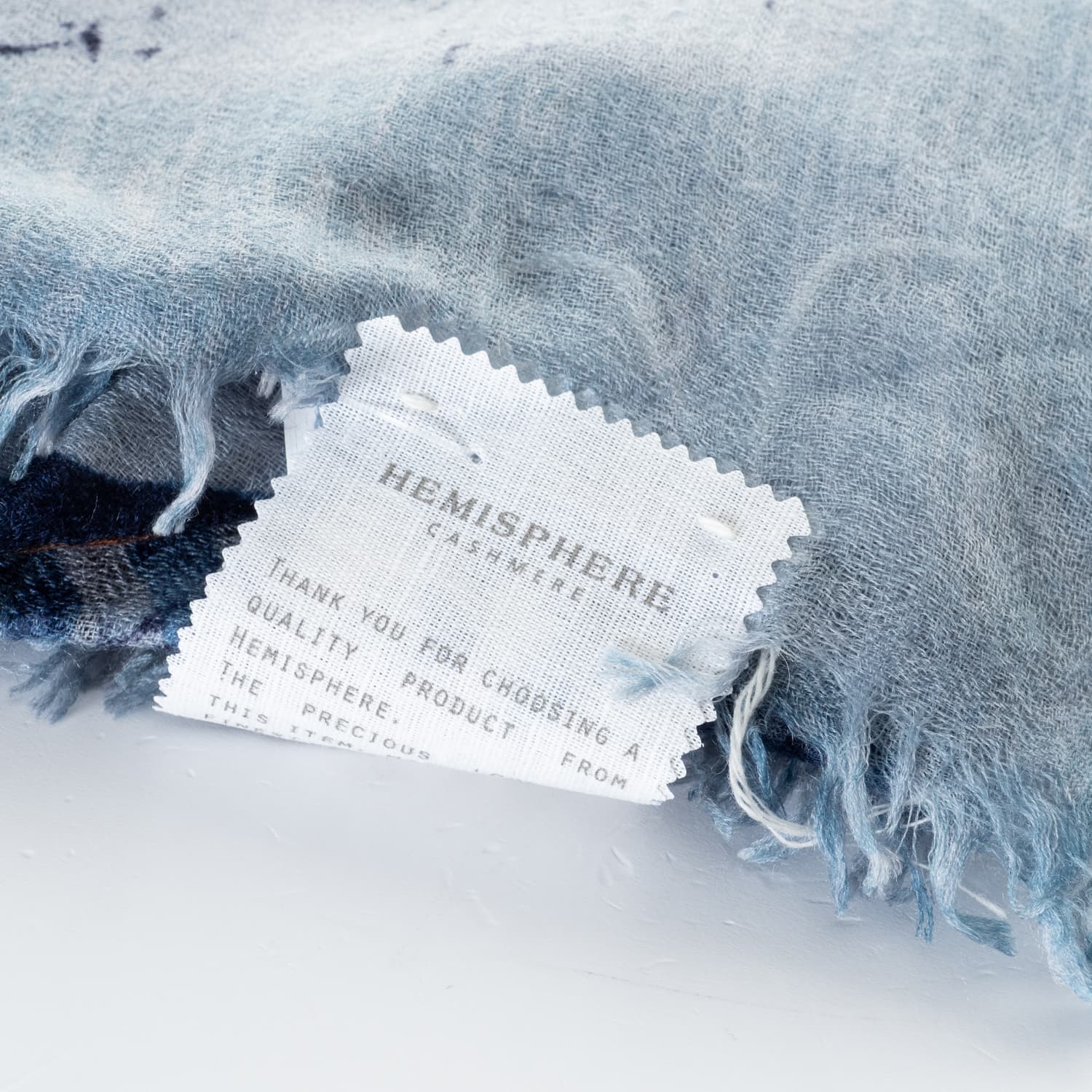 Wollschal Blau Gemustert