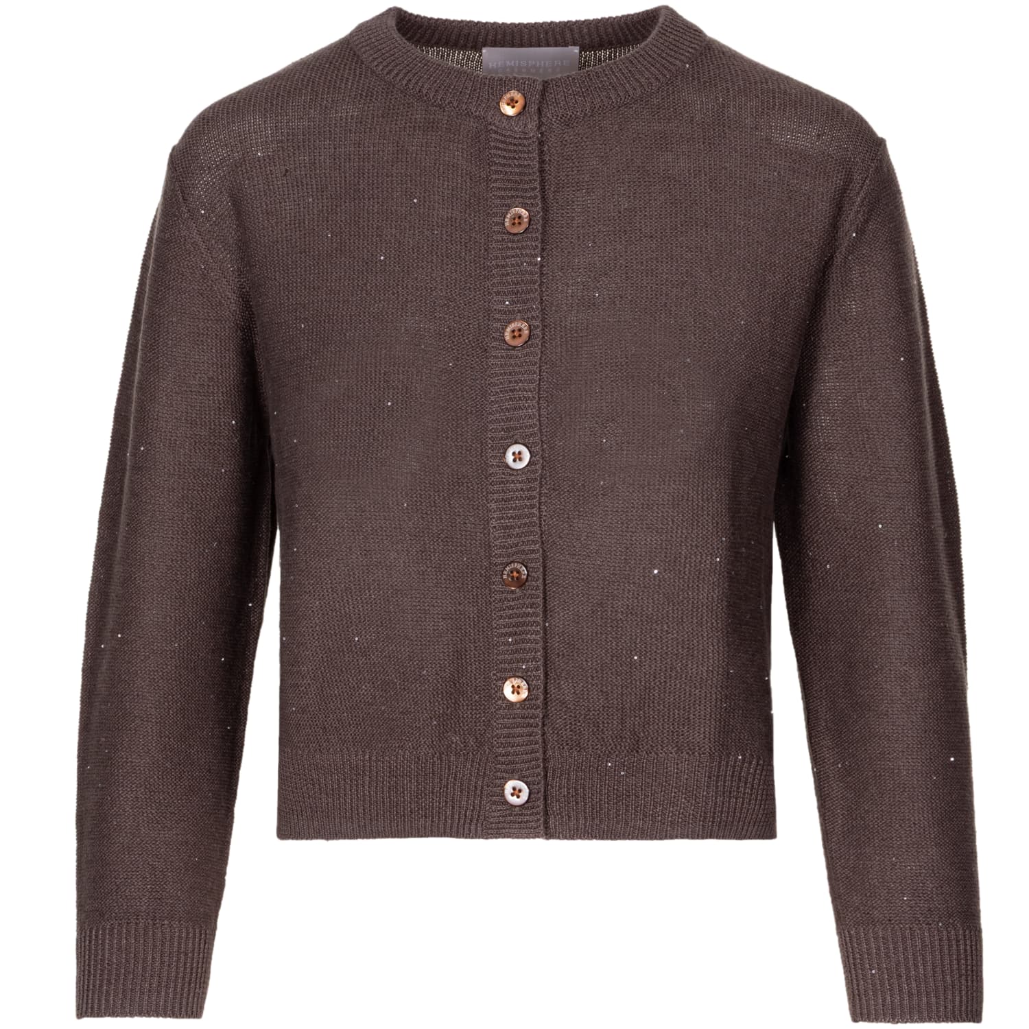 Strickjacke Leinen mit Glitzereffekt