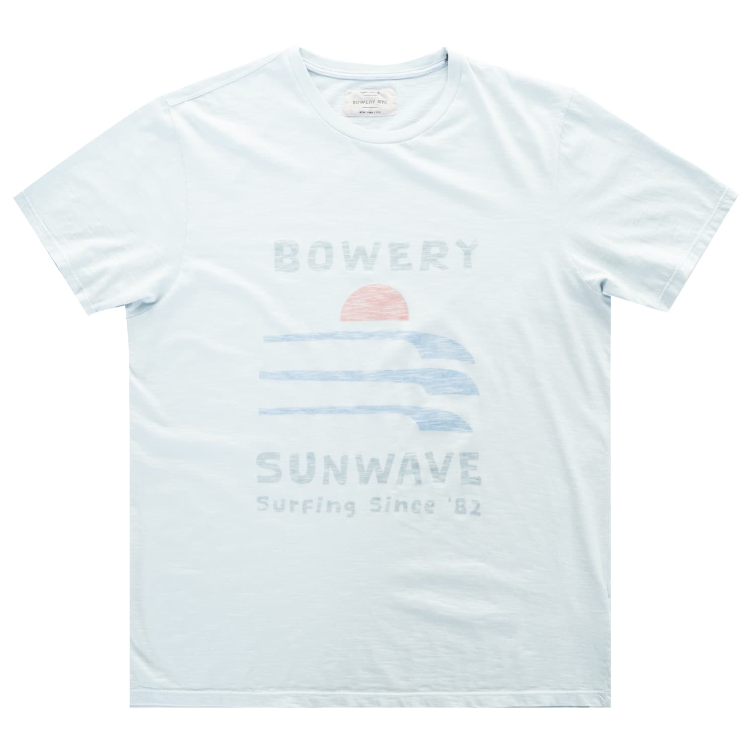 T-Shirt Slubcotton Sunwave Print Hellblau