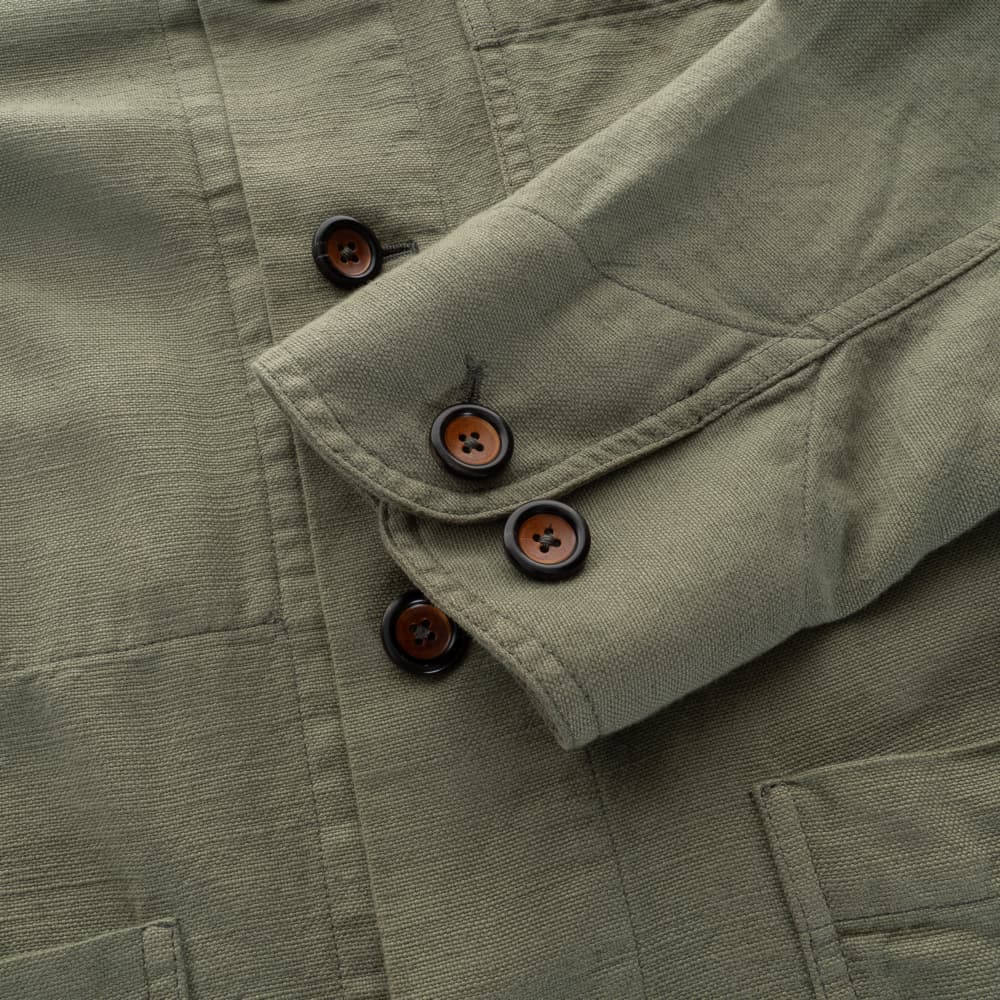 Shacket Baumwolle-Leinen Khaki
